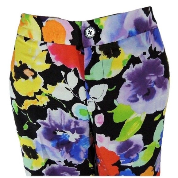 $298 Ralph Lauren Floral Hawaiian Flower Wide Leg Silky Summer Dress Pants 8P - Picture 13 of 16
